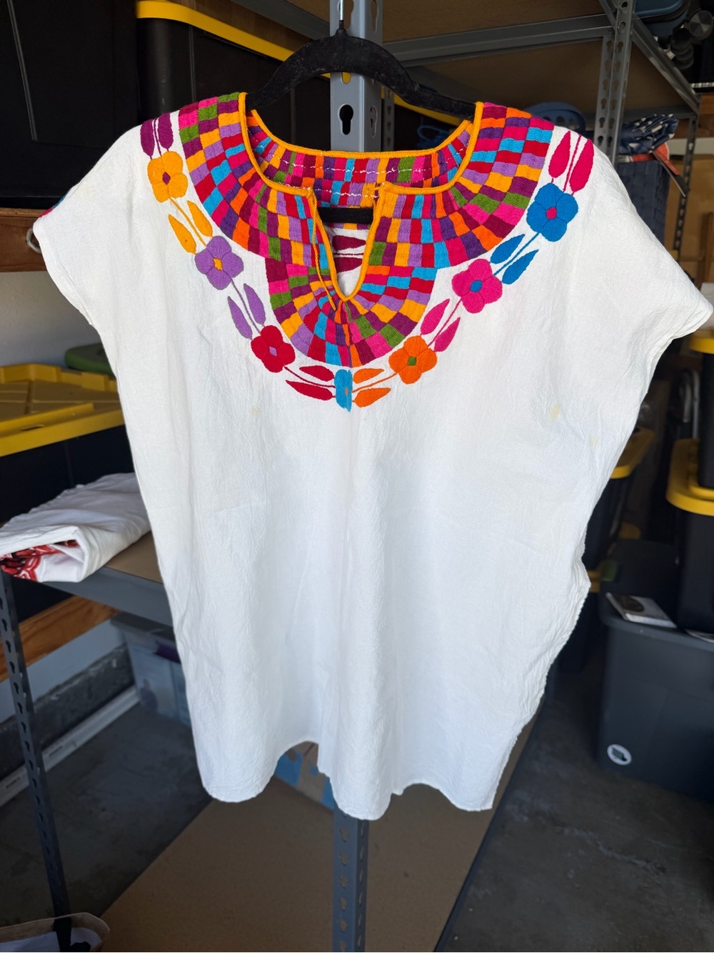 Artisan Chiapas Multicolor Embroidered Manta Blouse
